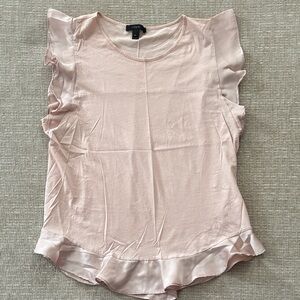J. Crew Light Pink Ruffle Sleeve Blouse